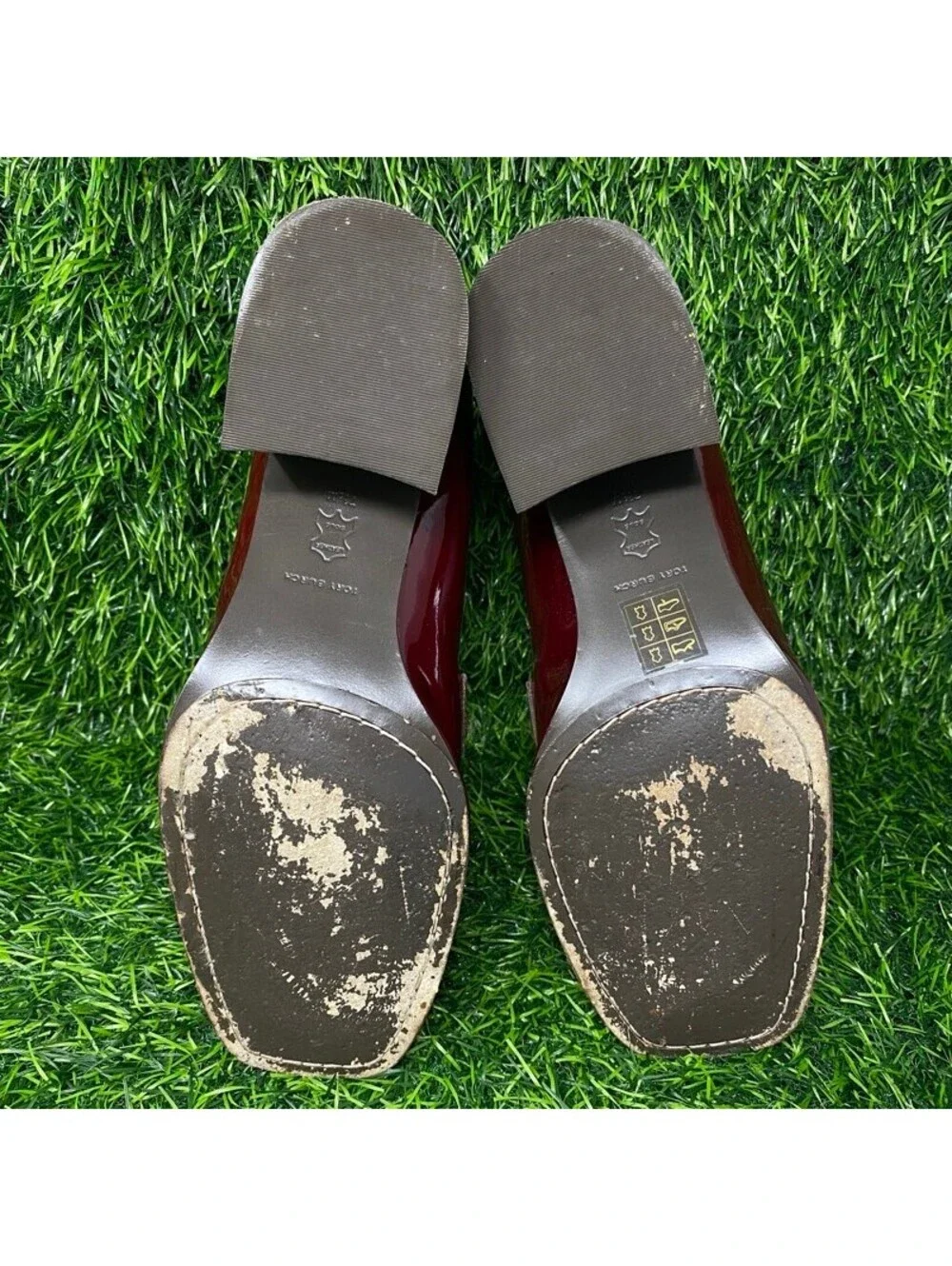 Tory Burch Perrine Patent Leather Mid Heel 55 mm Loafer Womens 7.5M Rubino 2233